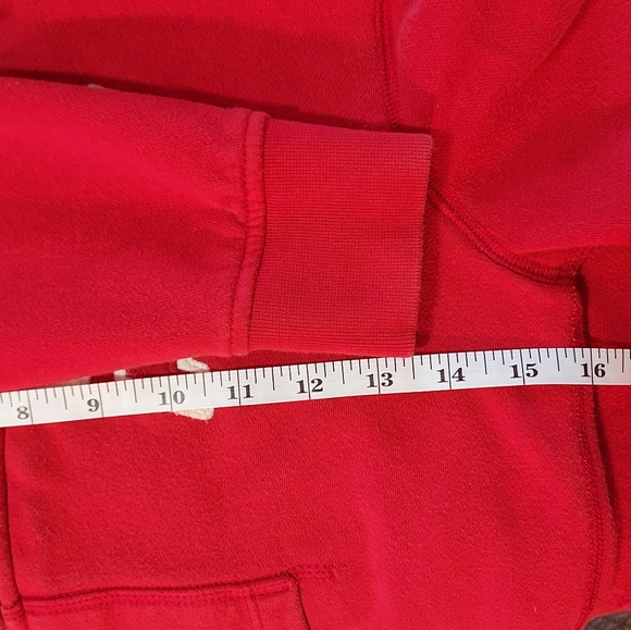 Gap, zip front, red fleece lined hoodie, size M (8-9) - Picture 4 of 6